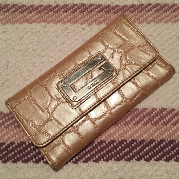 Gold Guess Clutch Wallet - Picture 1 of 3